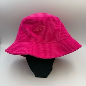 Nike Corduroy Bucket Hat Pink Unisex Size M NWT